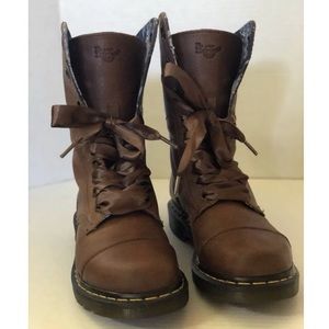 Dr Martens Womens Aimilie Combat Boot Matte Brown